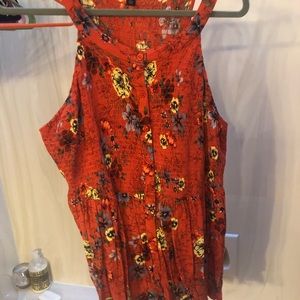 Torrid smocked goddess neck tank top